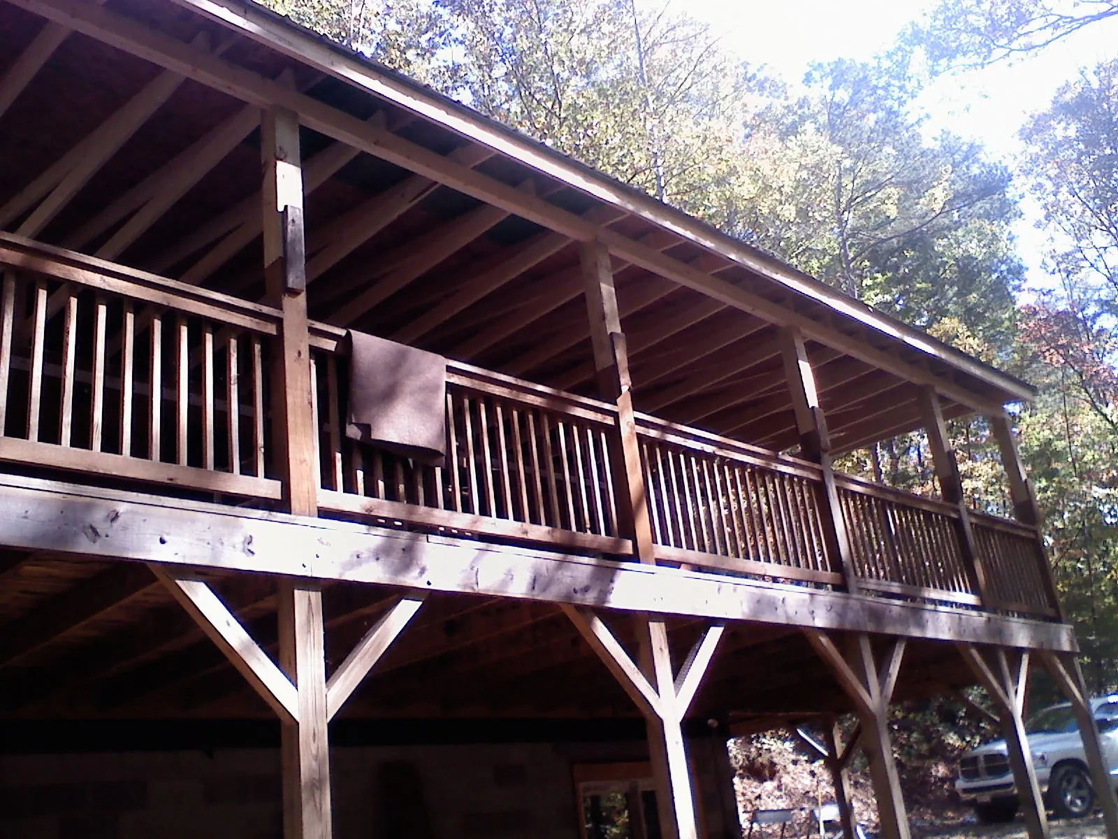 Timber framing under a new elevated porch and deck — Roof Leak Repair in Lanexa by Roofing Brothers